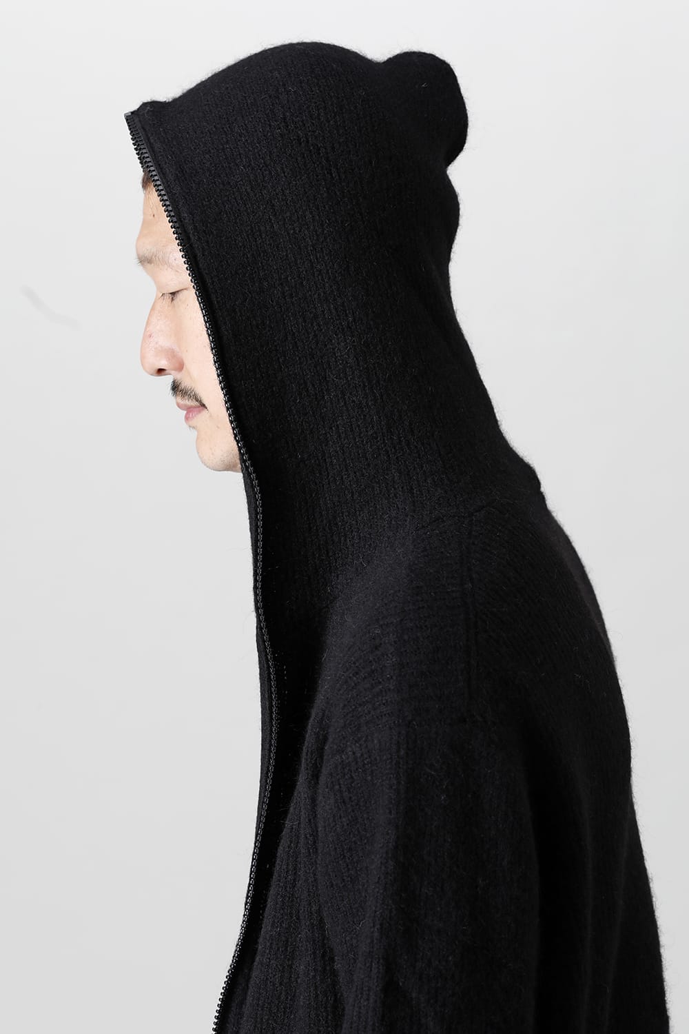Knit Mohair Hoodie Black