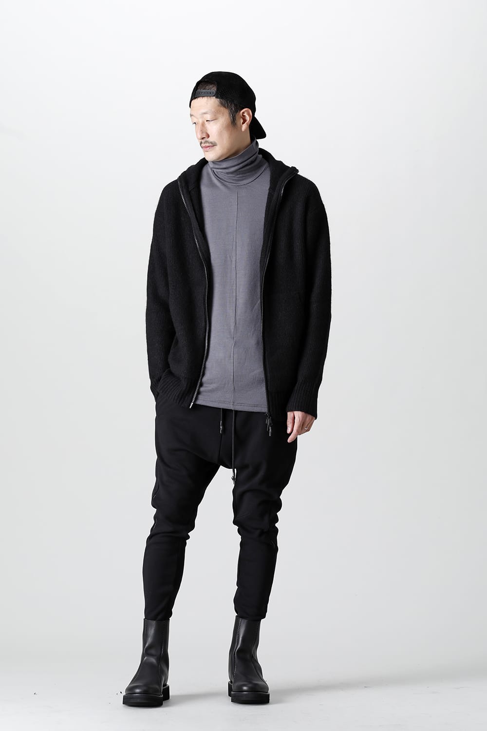 Knit Mohair Hoodie Black