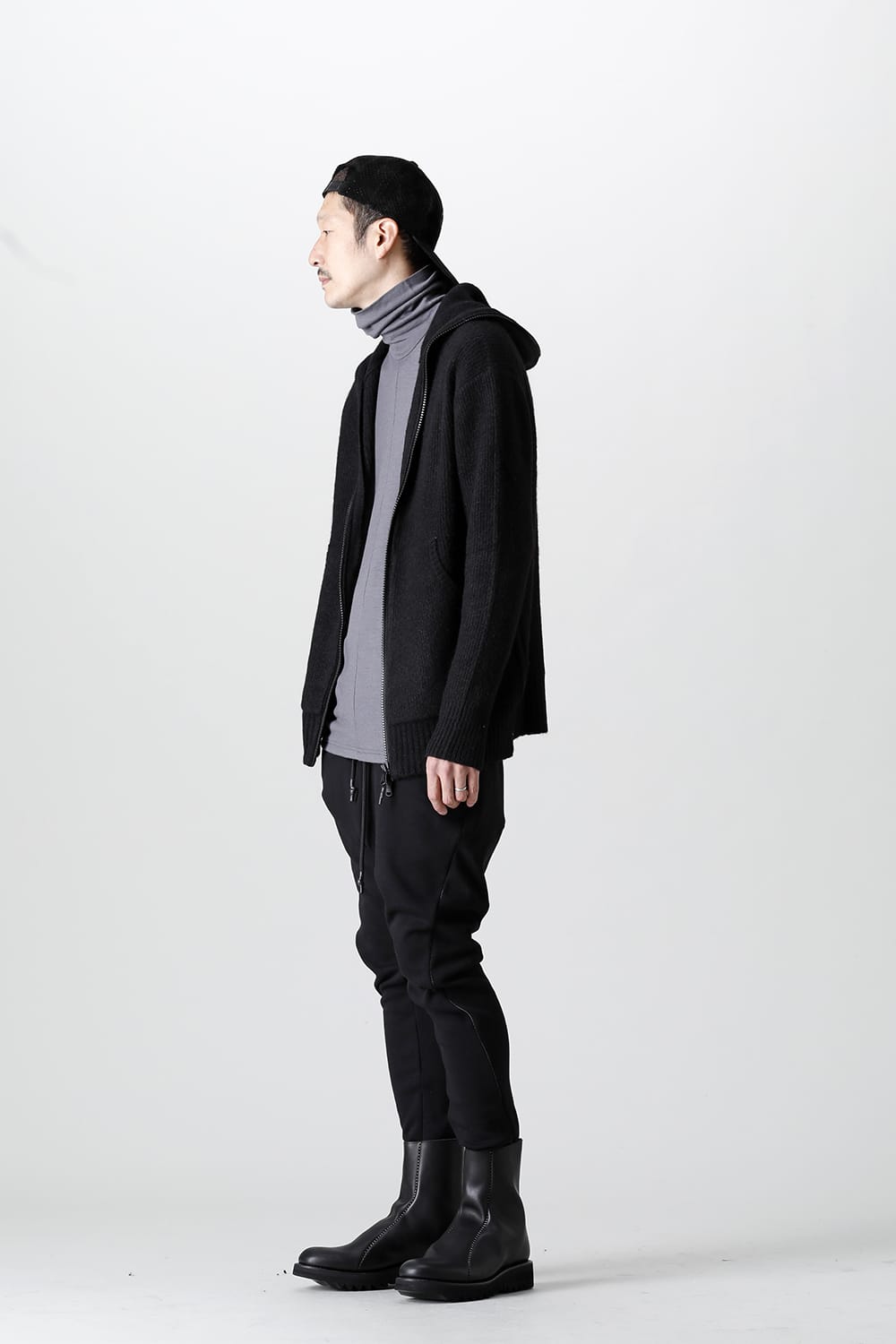 Knit Mohair Hoodie Black