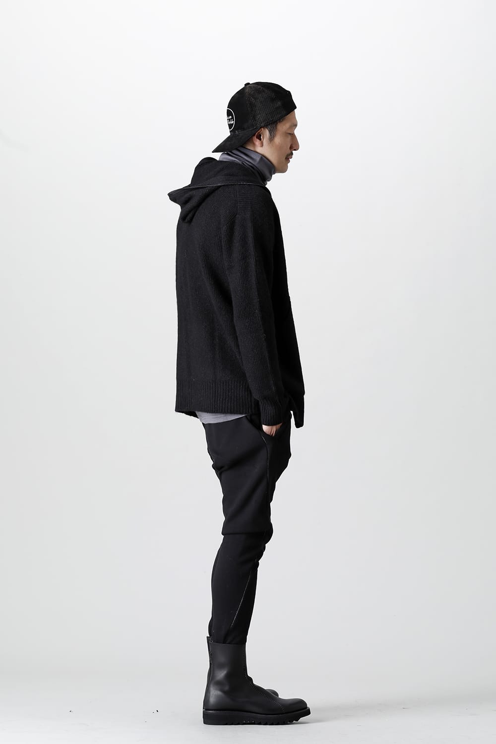 Knit Mohair Hoodie Black