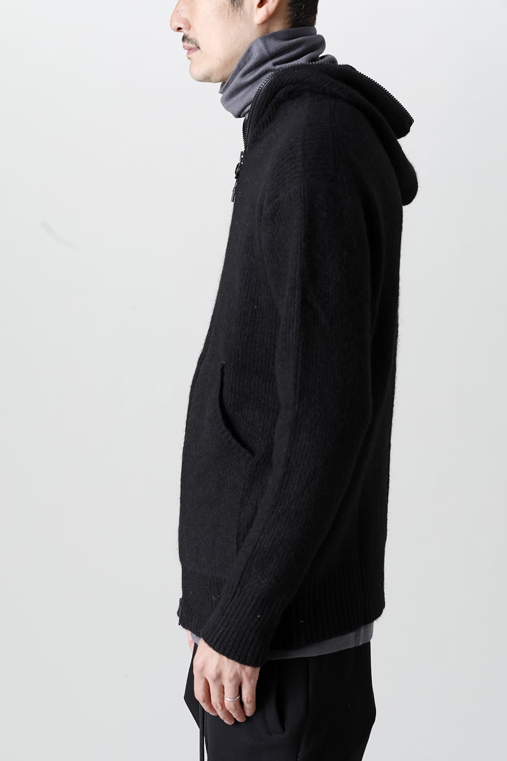 Knit Mohair Hoodie Black