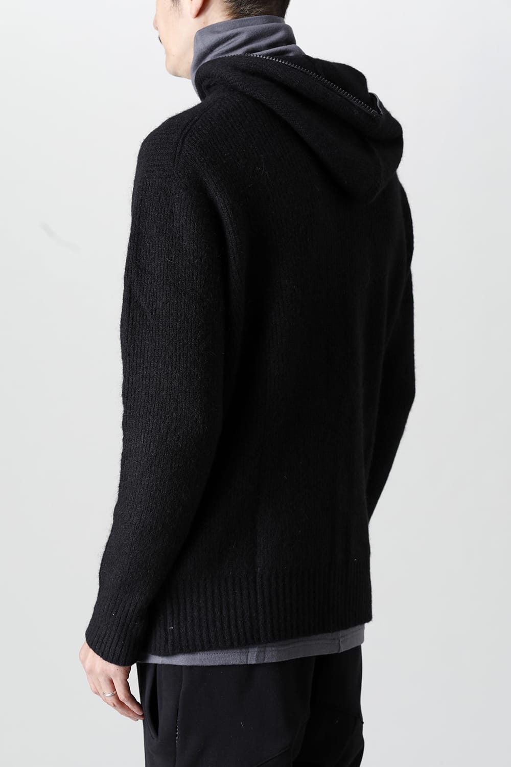 Knit Mohair Hoodie Black