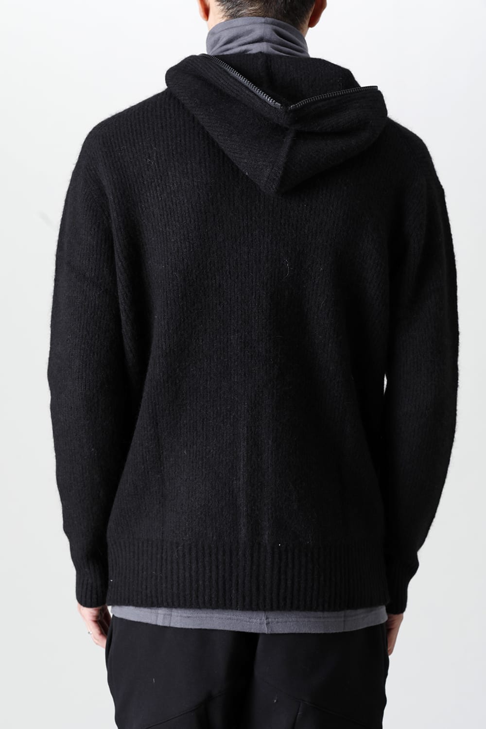 Knit Mohair Hoodie Black