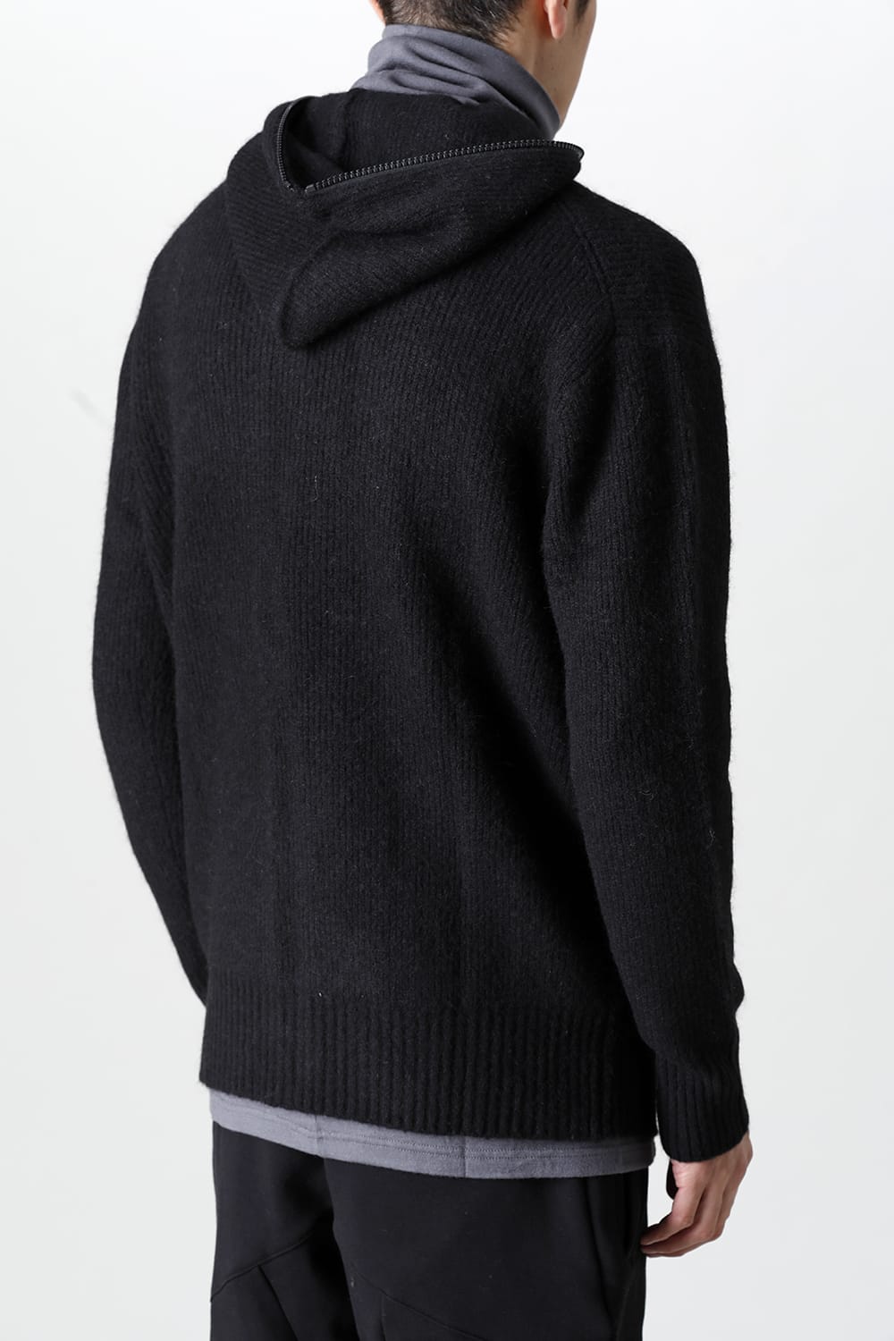 Knit Mohair Hoodie Black