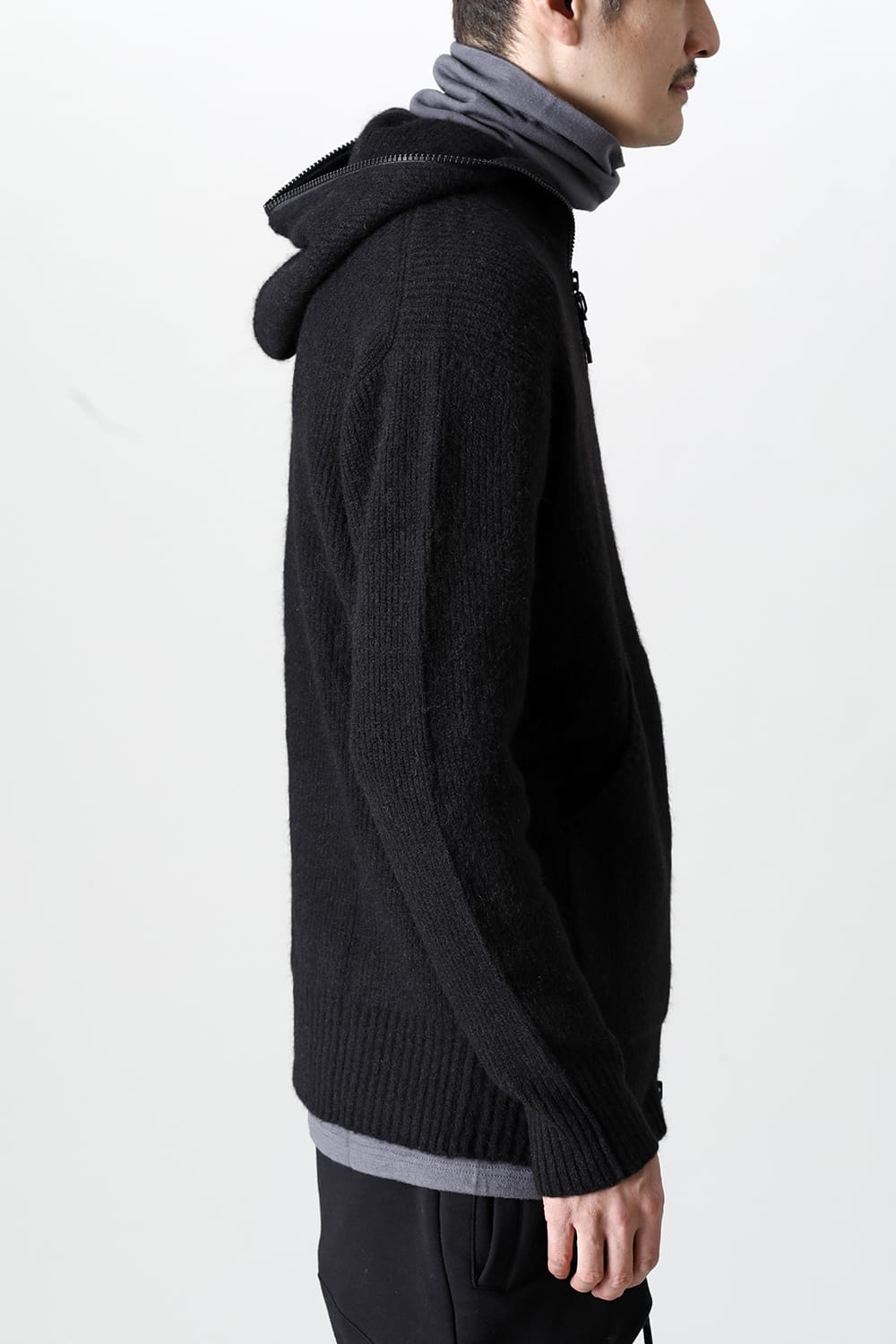 Knit Mohair Hoodie Black