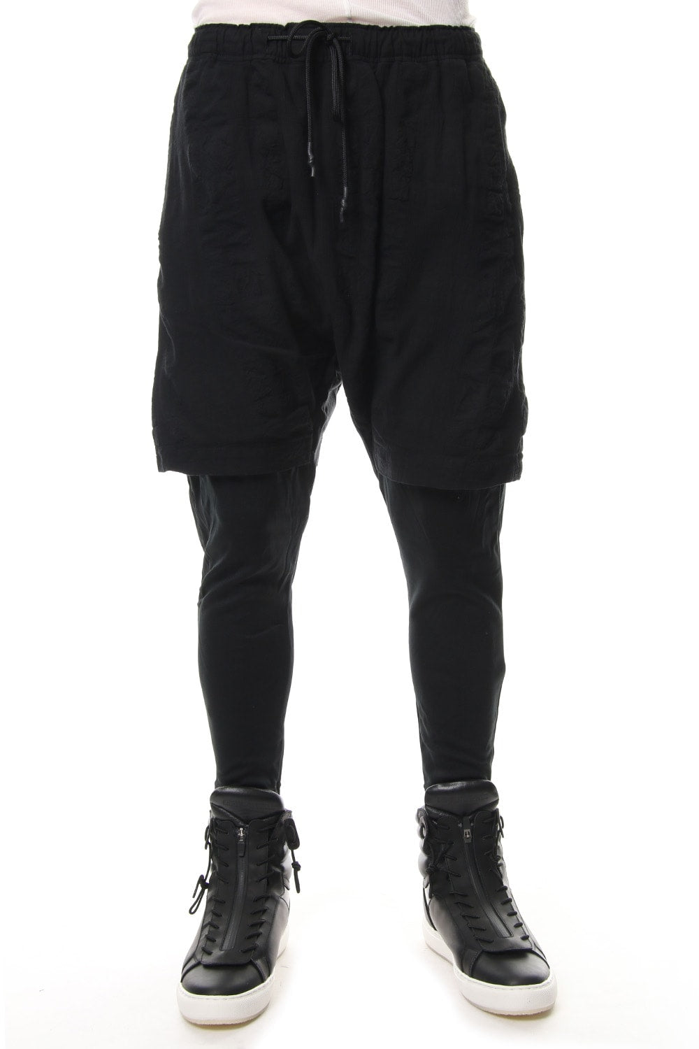 Random Check × Smooth Jersey OverDye Layered Pants RB-004