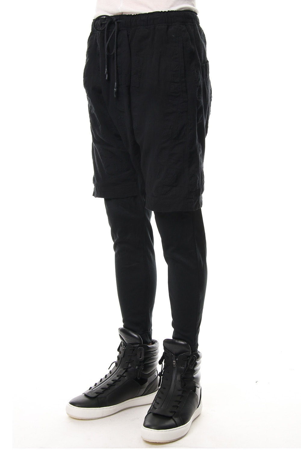 Random Check × Smooth Jersey OverDye Layered Pants RB-004