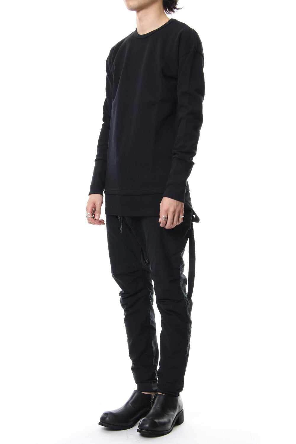 Double Face Layered L/S  RB-010 Black