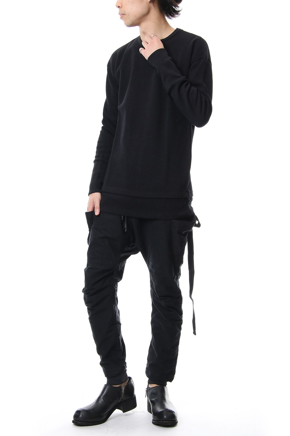 Double Face Layered L/S  RB-010 Black