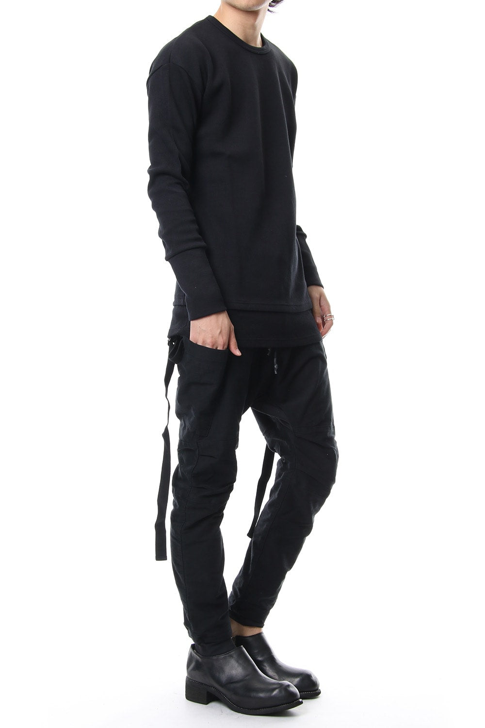 Double Face Layered L/S  RB-010 Black