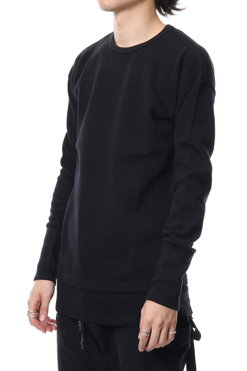 Double Face Layered L/S  RB-010 Black