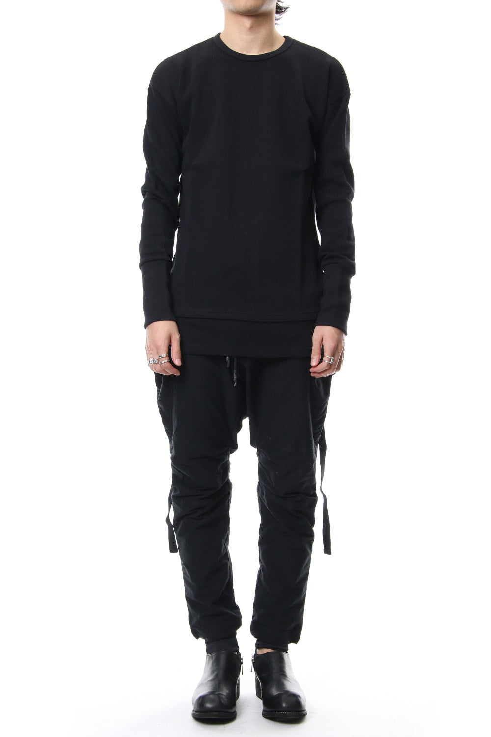 Double Face Layered L/S  RB-010 Black