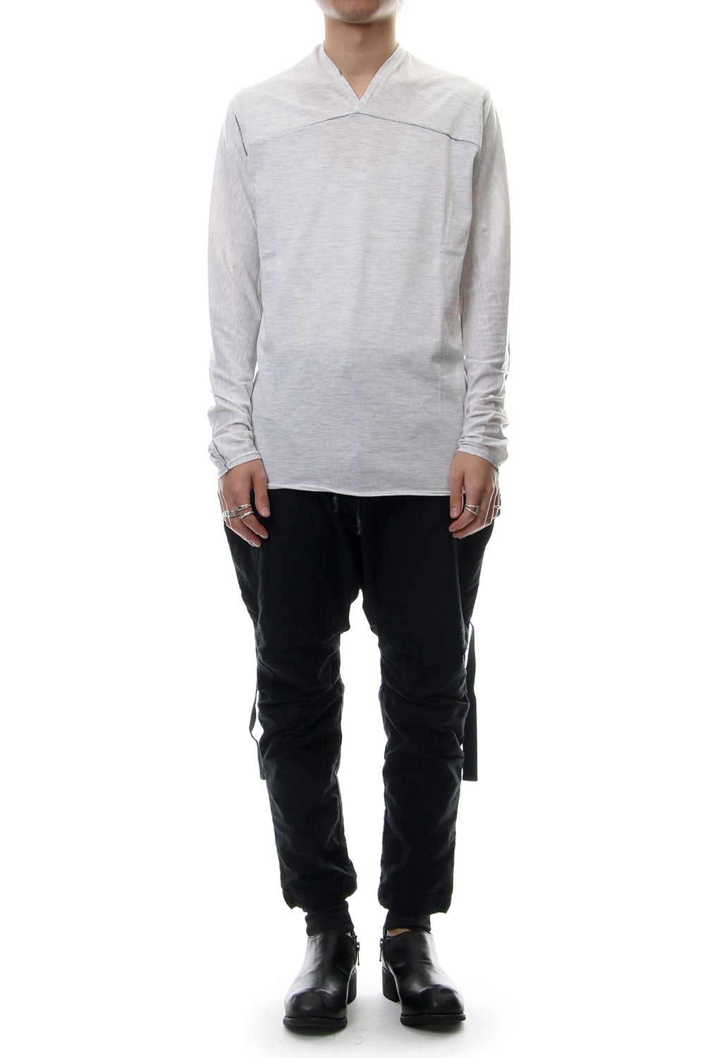 T/C 30/1 Jersey Cross Neck L/S RB-011 Off White