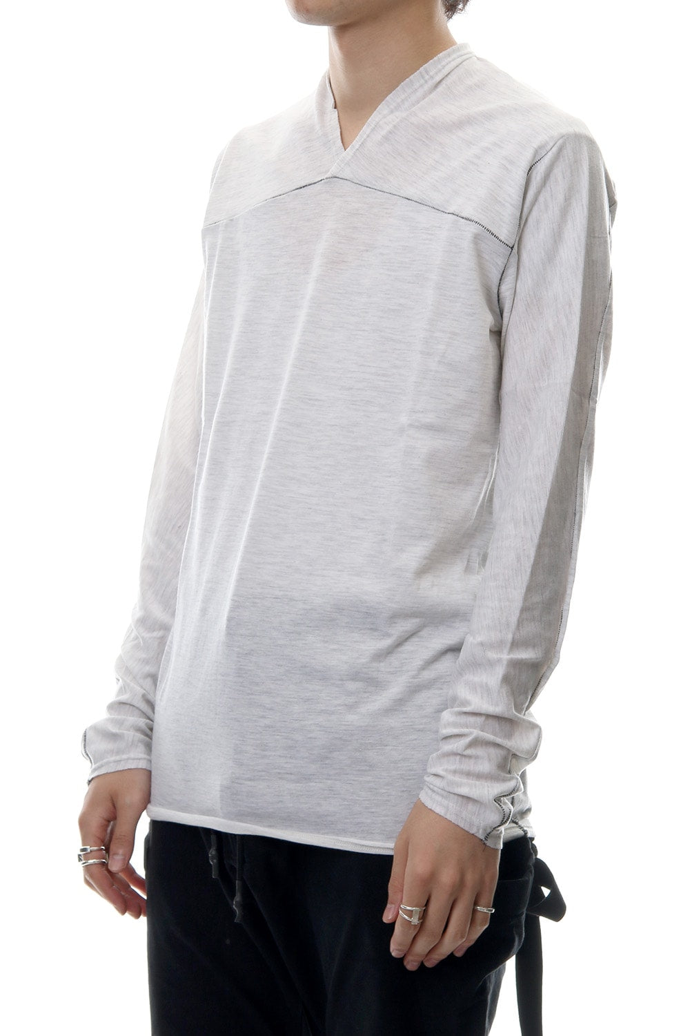 T/C 30/1 Jersey Cross Neck L/S RB-011 Off White