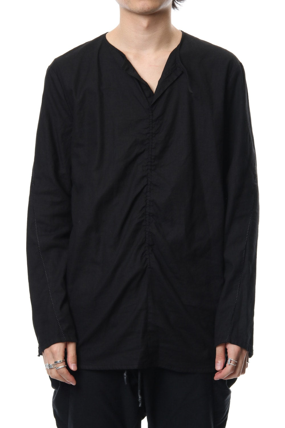 Slab Serge Natural Stretch Over Dye Shirts RB-017 Black