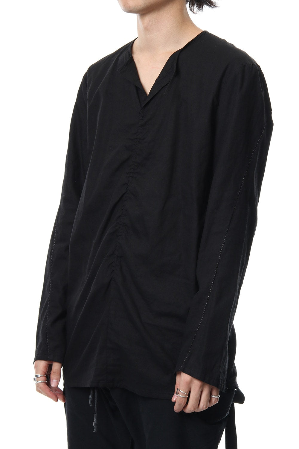 Slab Serge Natural Stretch Over Dye Shirts RB-017 Black