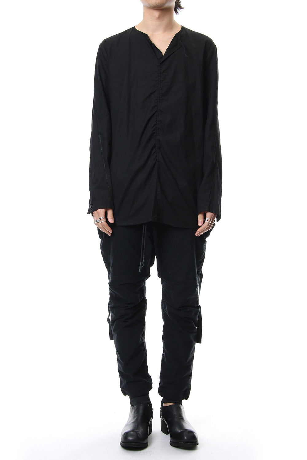 Slab Serge Natural Stretch Over Dye Shirts RB-017 Black