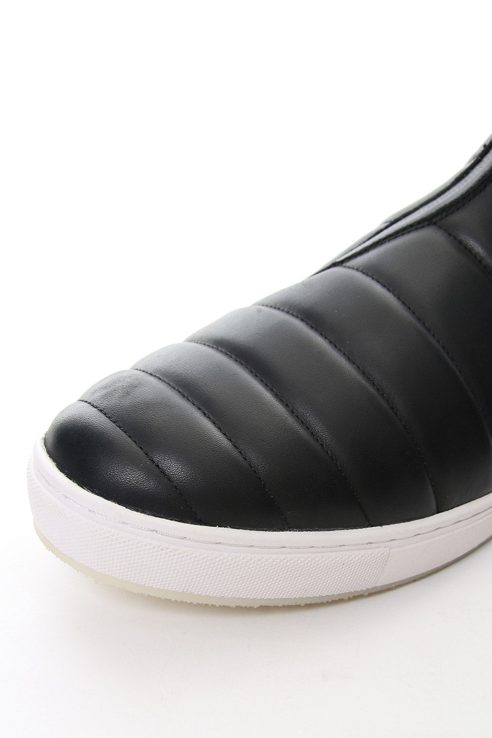 Smooth Leather Kilt Stitch Slip On High RB-033 BLACK×WHITE