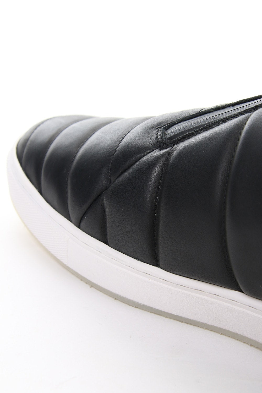 Smooth Leather Kilt Stitch Slip On High RB-033 BLACK×WHITE