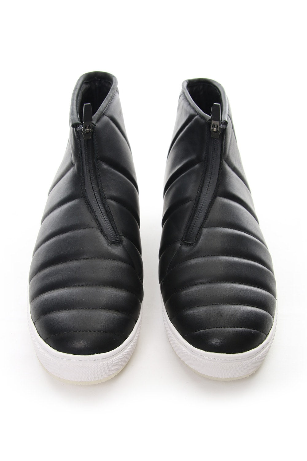 Smooth Leather Kilt Stitch Slip On High RB-033 BLACK×WHITE