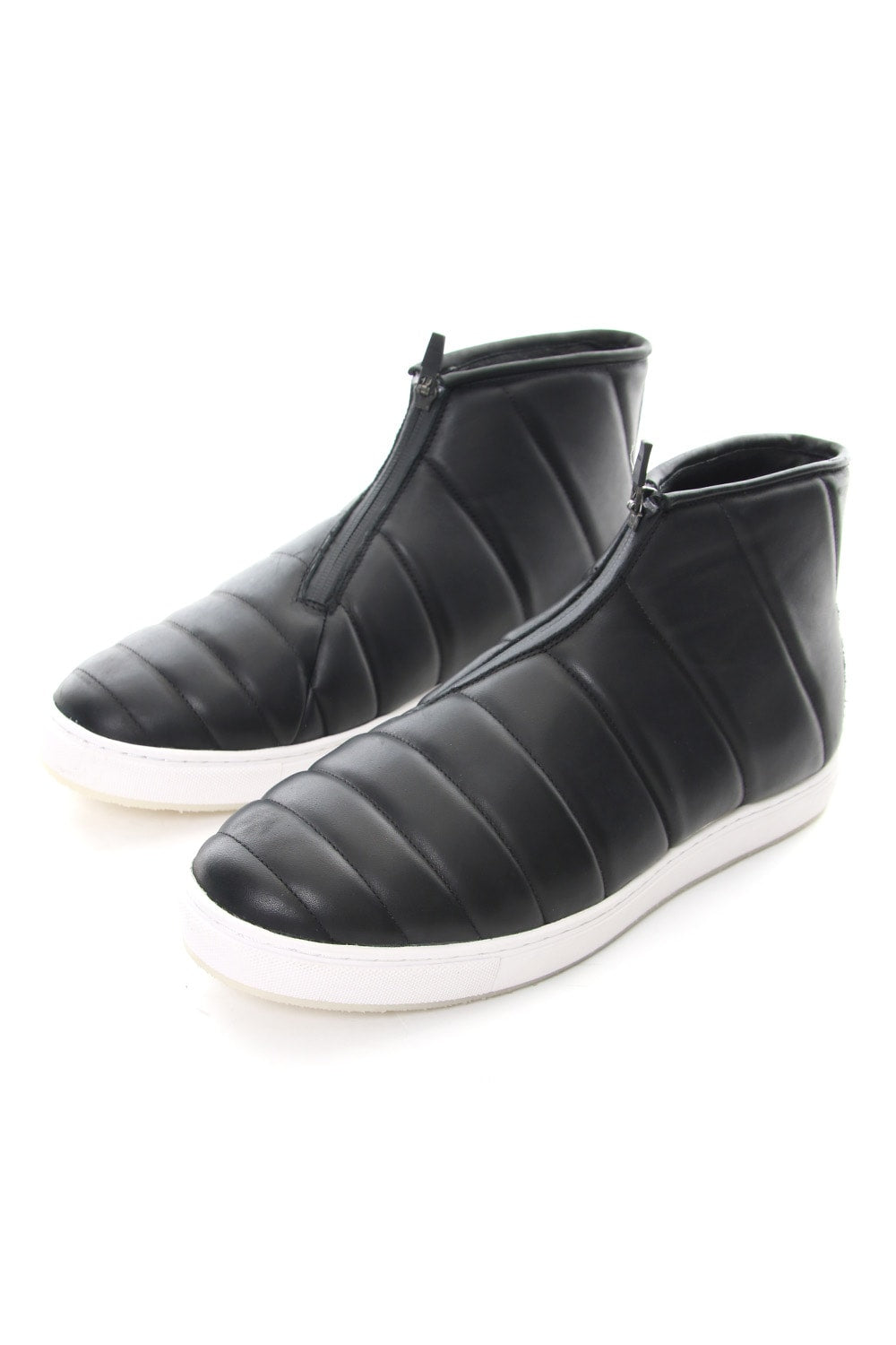 Smooth Leather Kilt Stitch Slip On High RB-033 BLACK×WHITE