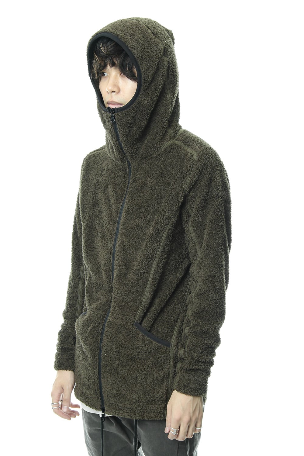 Super Micro Long Boa Hoodie RB-038 Khaki