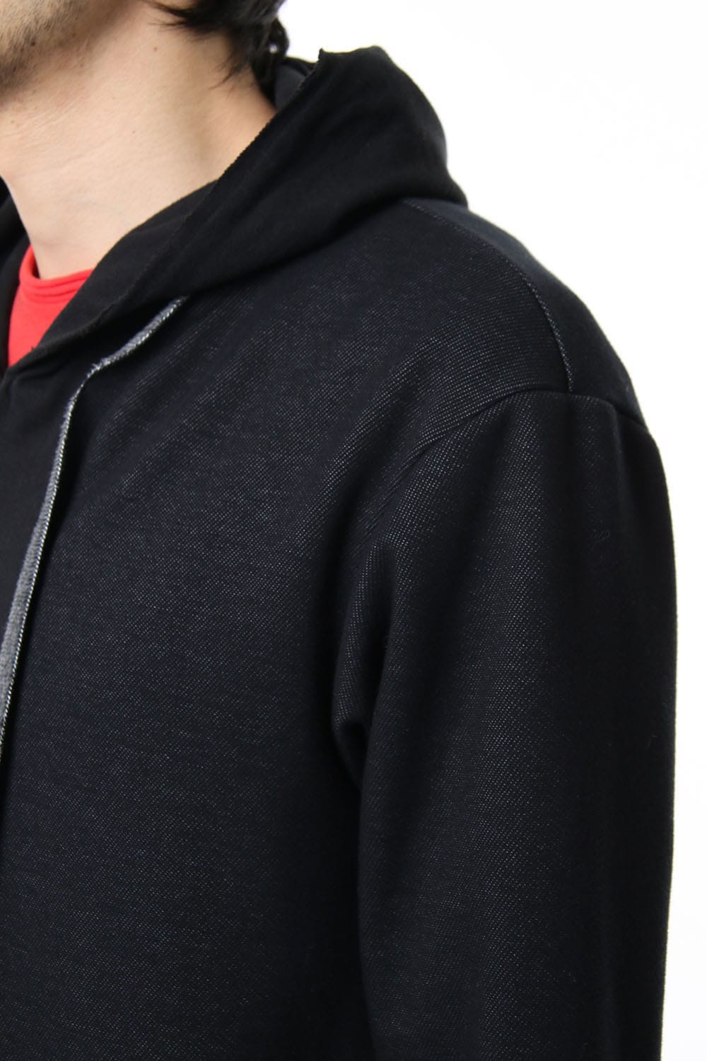 JERSEY COAT HOODIE CB.Black