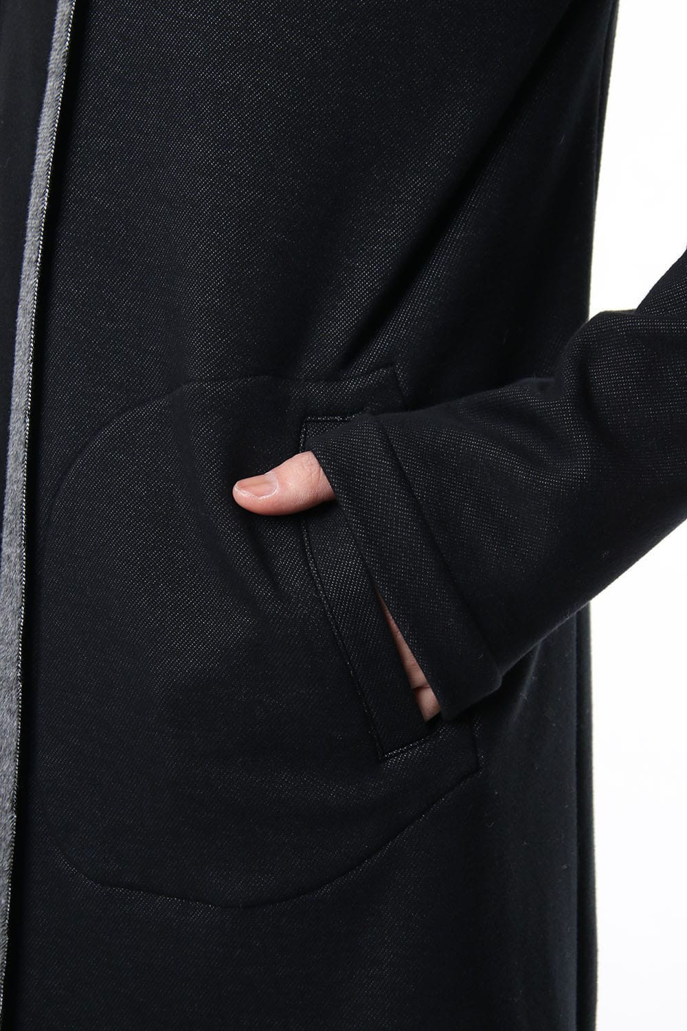 JERSEY COAT HOODIE CB.Black