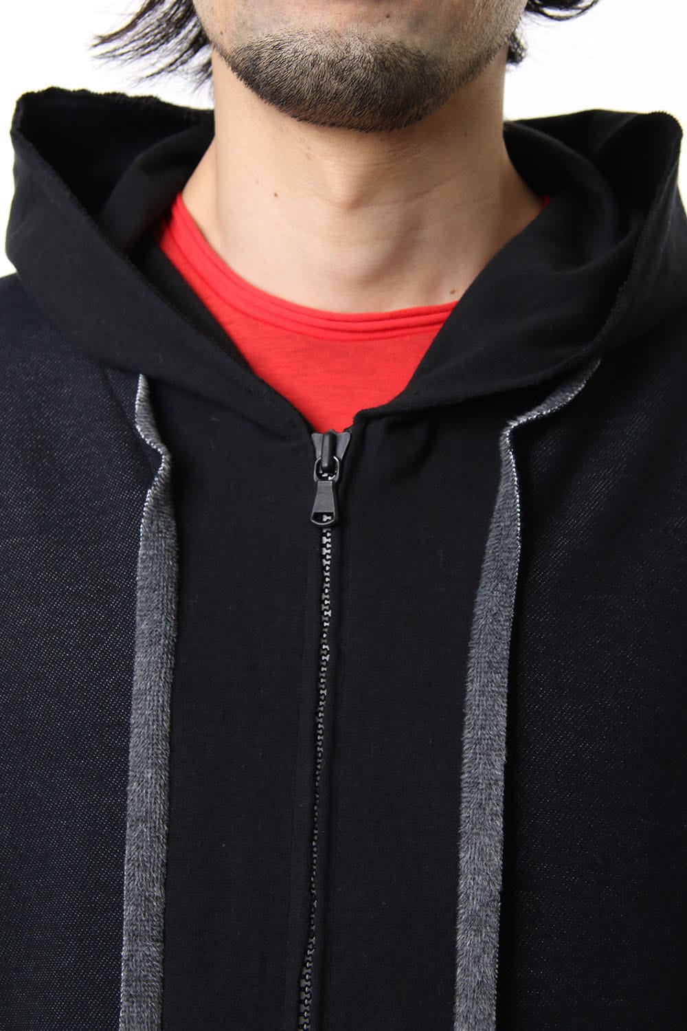 JERSEY COAT HOODIE CB.Black