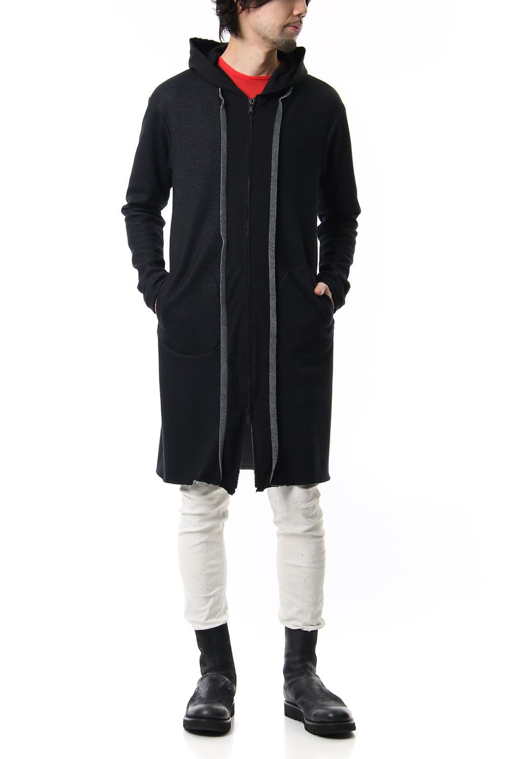 JERSEY COAT HOODIE CB.Black