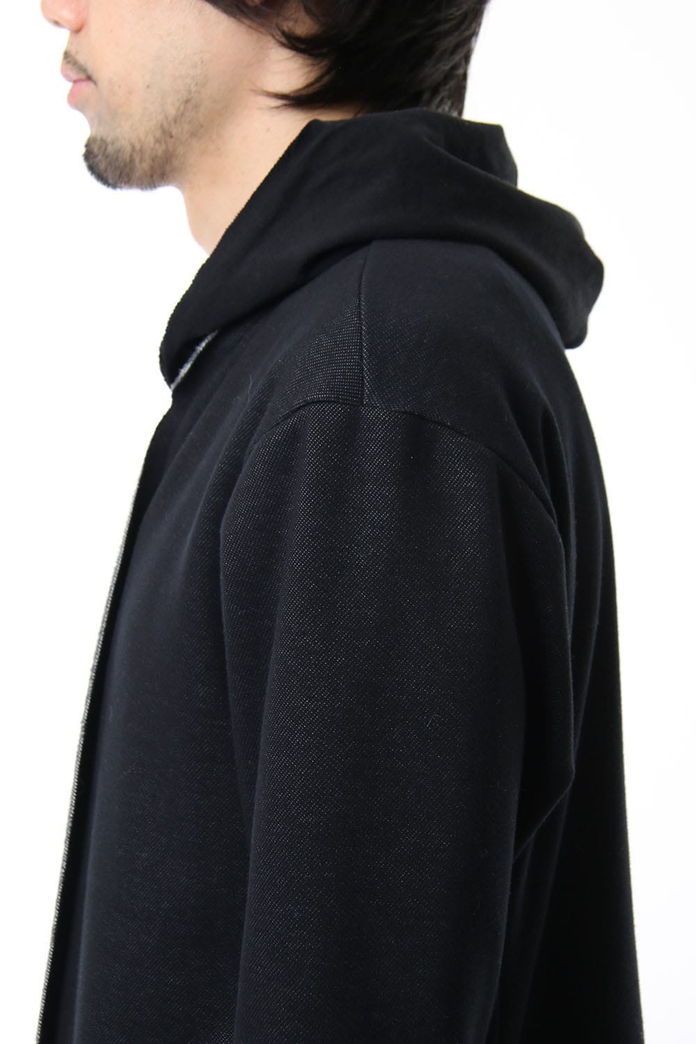 JERSEY COAT HOODIE CB.Black