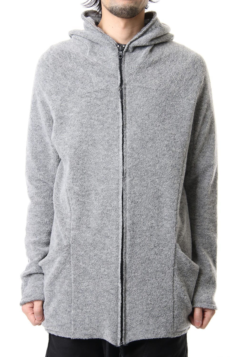 CROSS NECK HOODIE Snow Gray