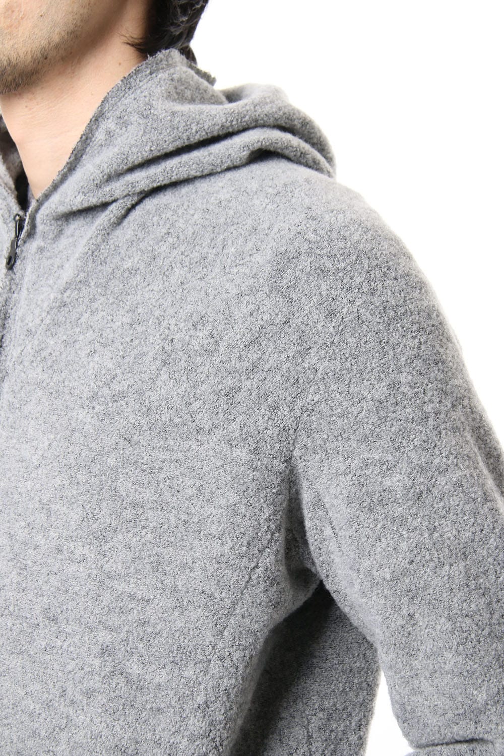 CROSS NECK HOODIE Snow Gray