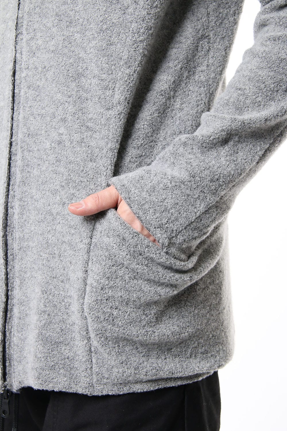 CROSS NECK HOODIE Snow Gray