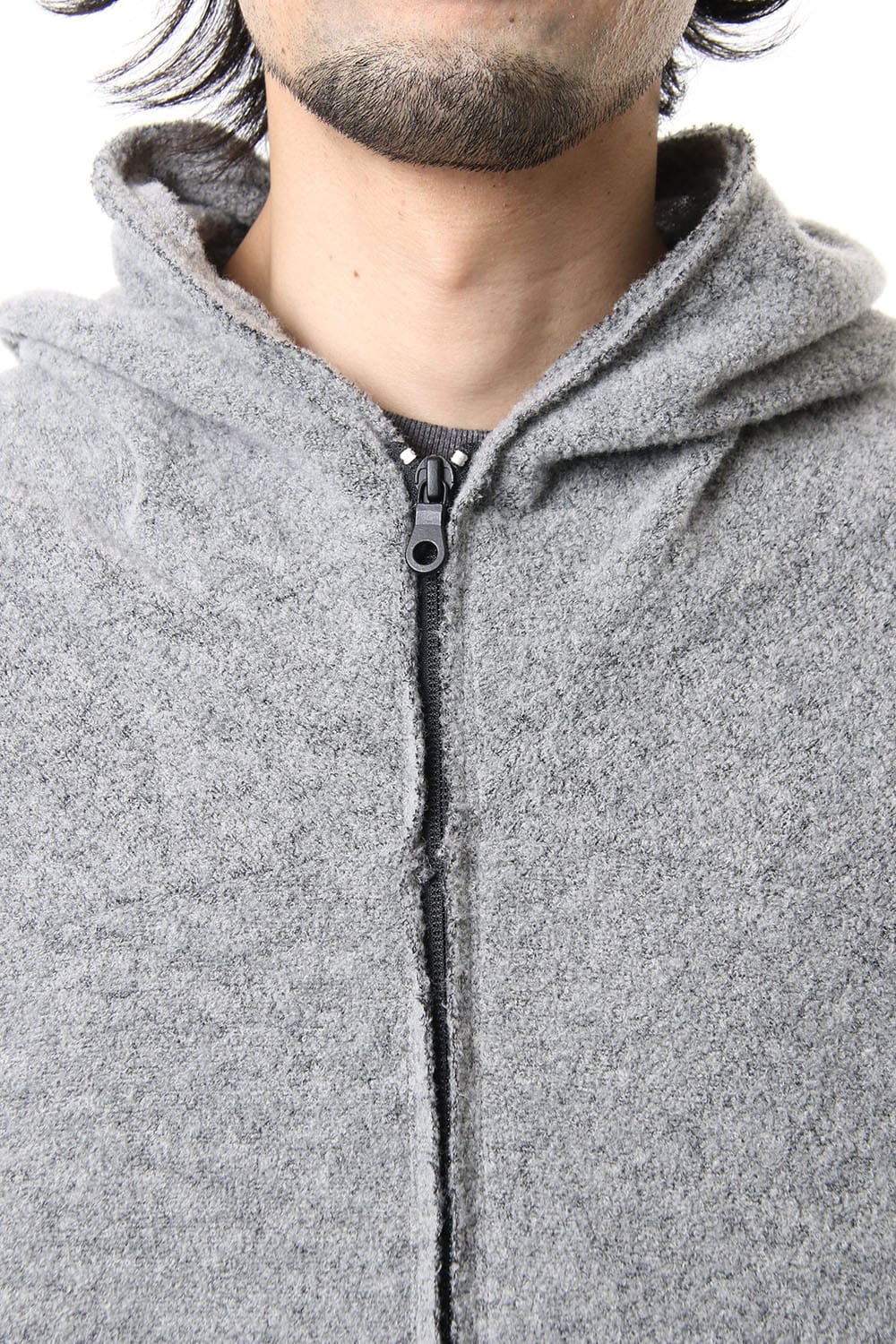 CROSS NECK HOODIE Snow Gray