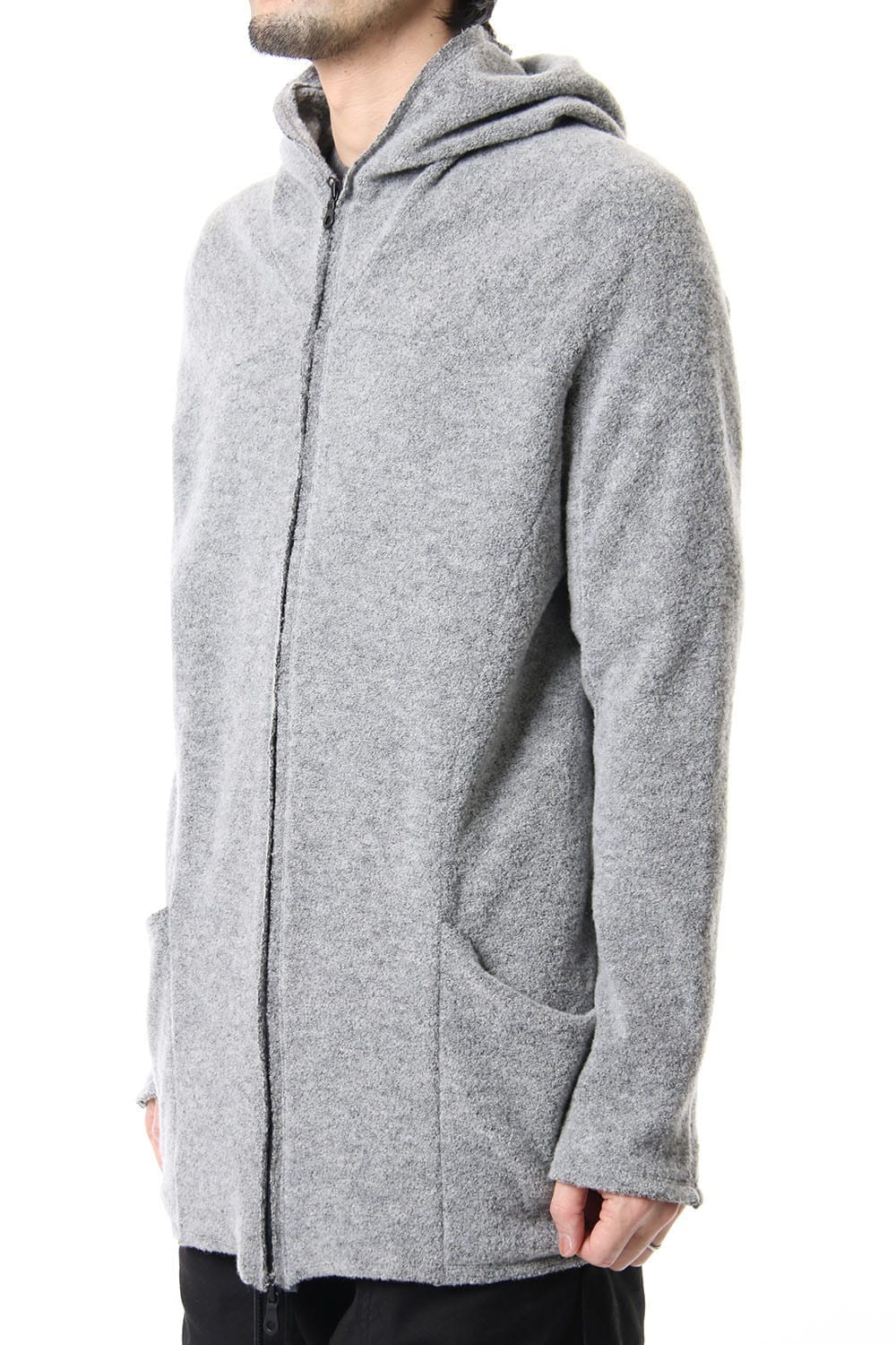 CROSS NECK HOODIE Snow Gray