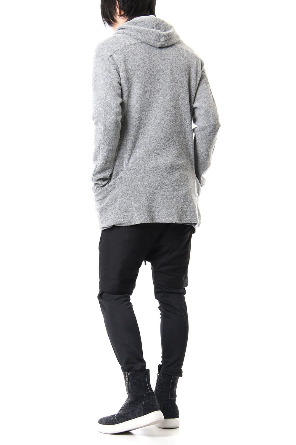 CROSS NECK HOODIE Snow Gray