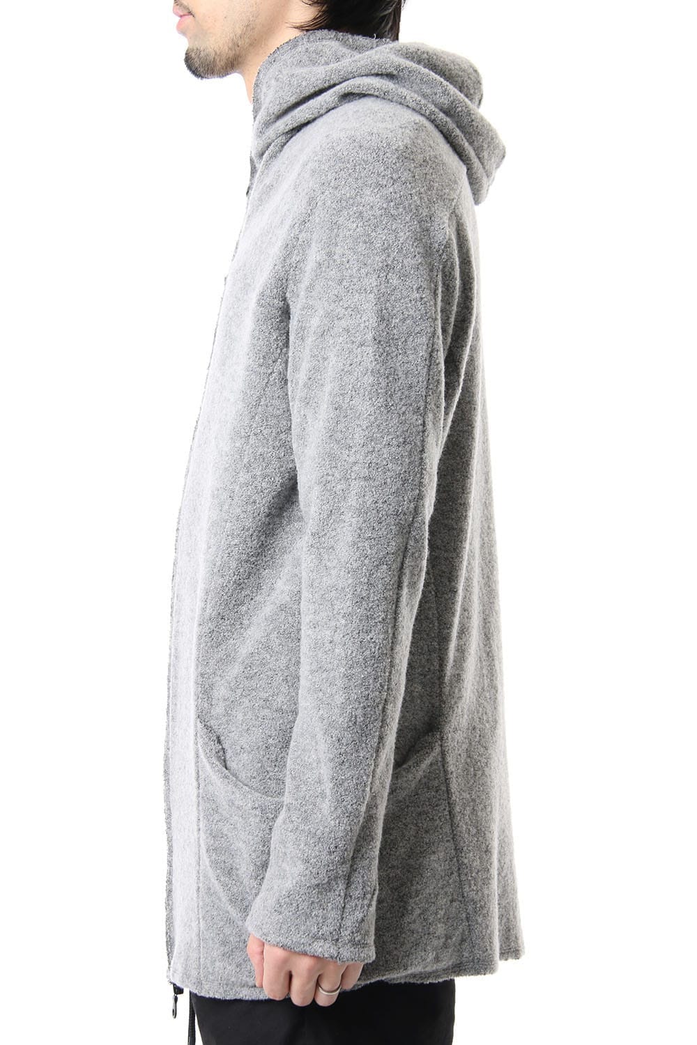 CROSS NECK HOODIE Snow Gray