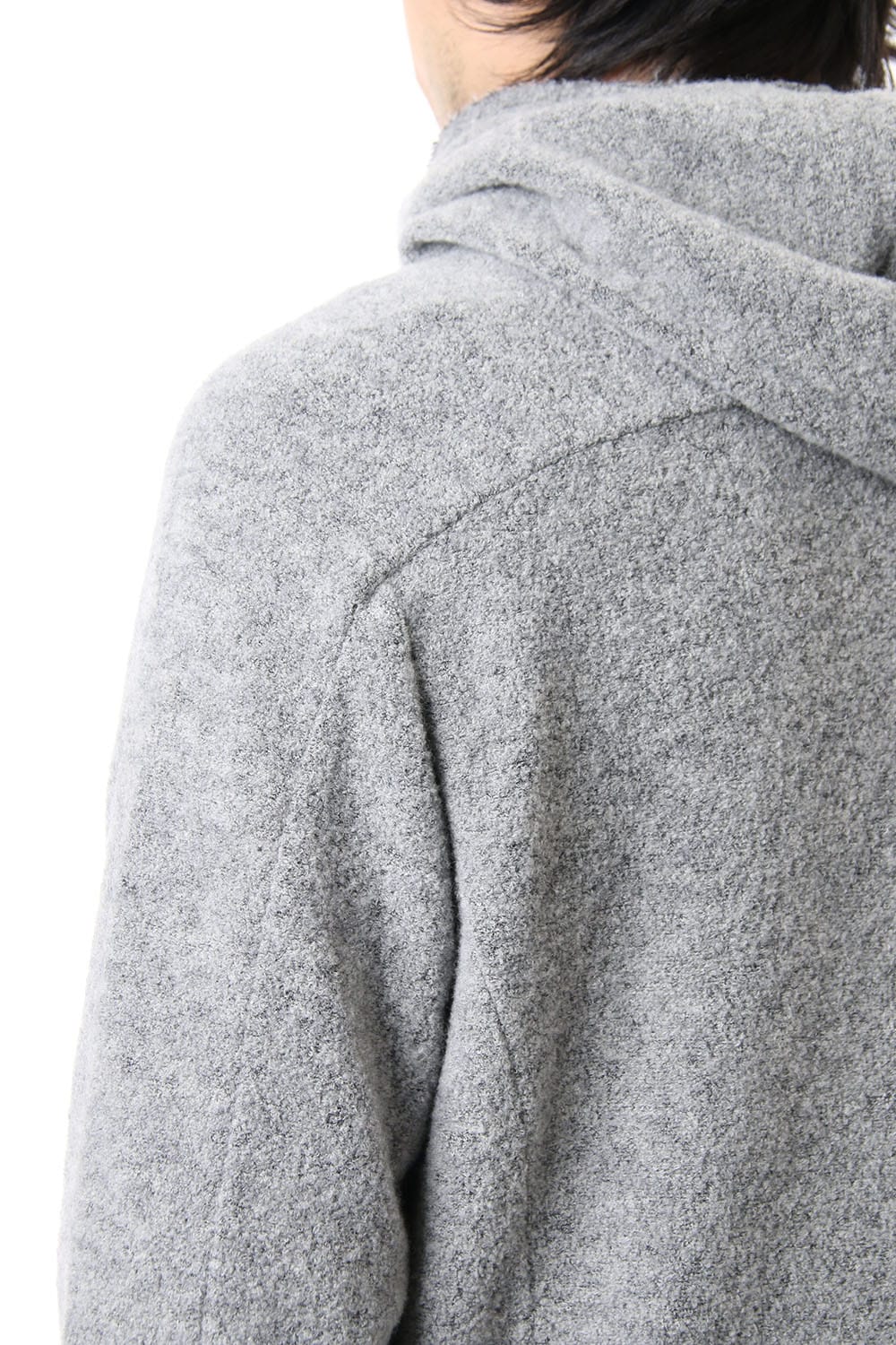 CROSS NECK HOODIE Snow Gray
