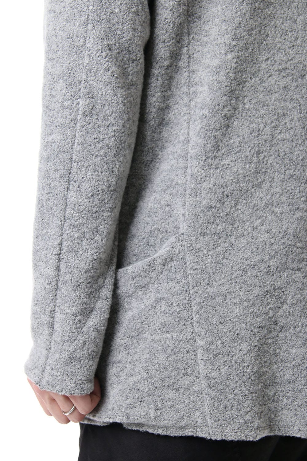 CROSS NECK HOODIE Snow Gray