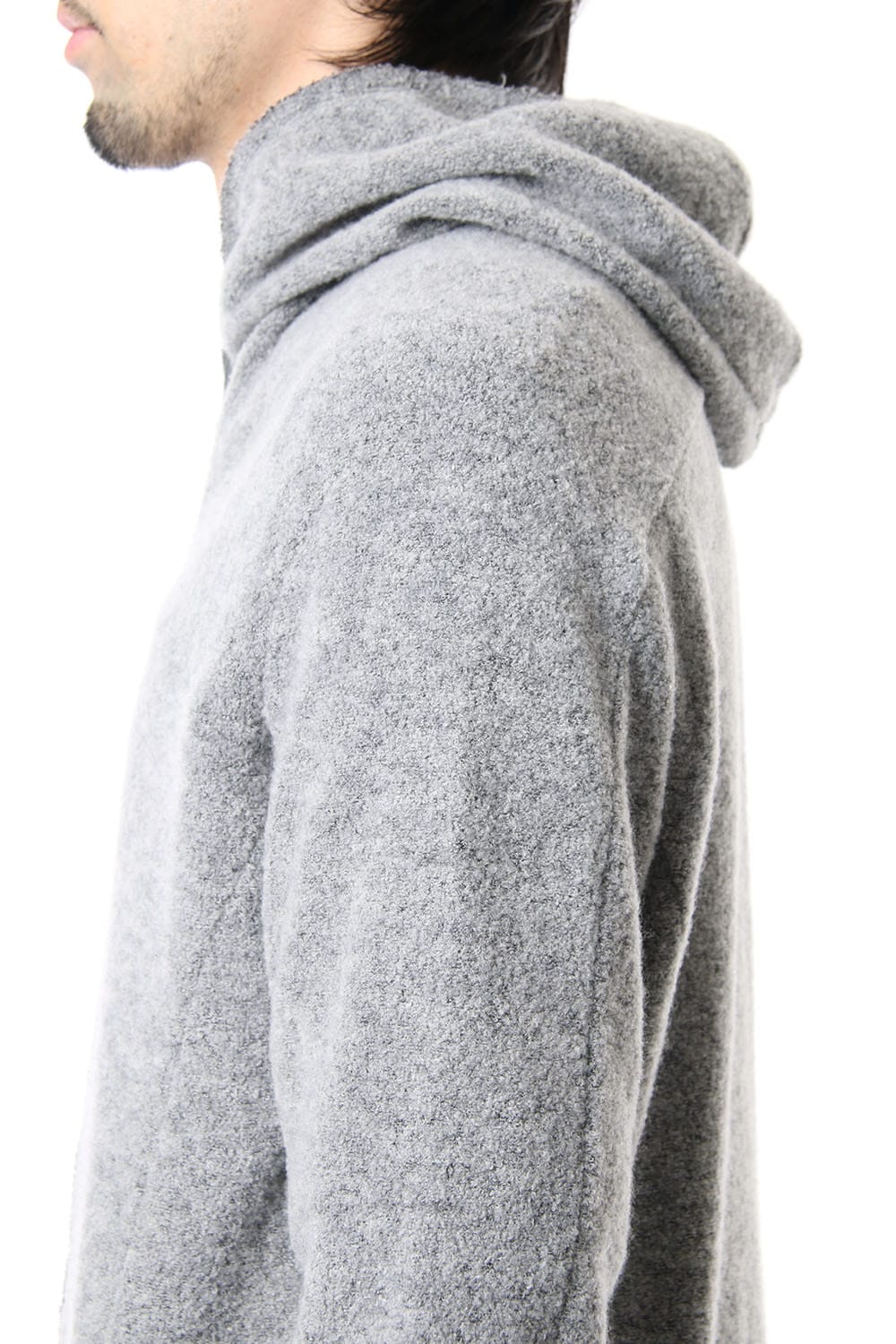 CROSS NECK HOODIE Snow Gray
