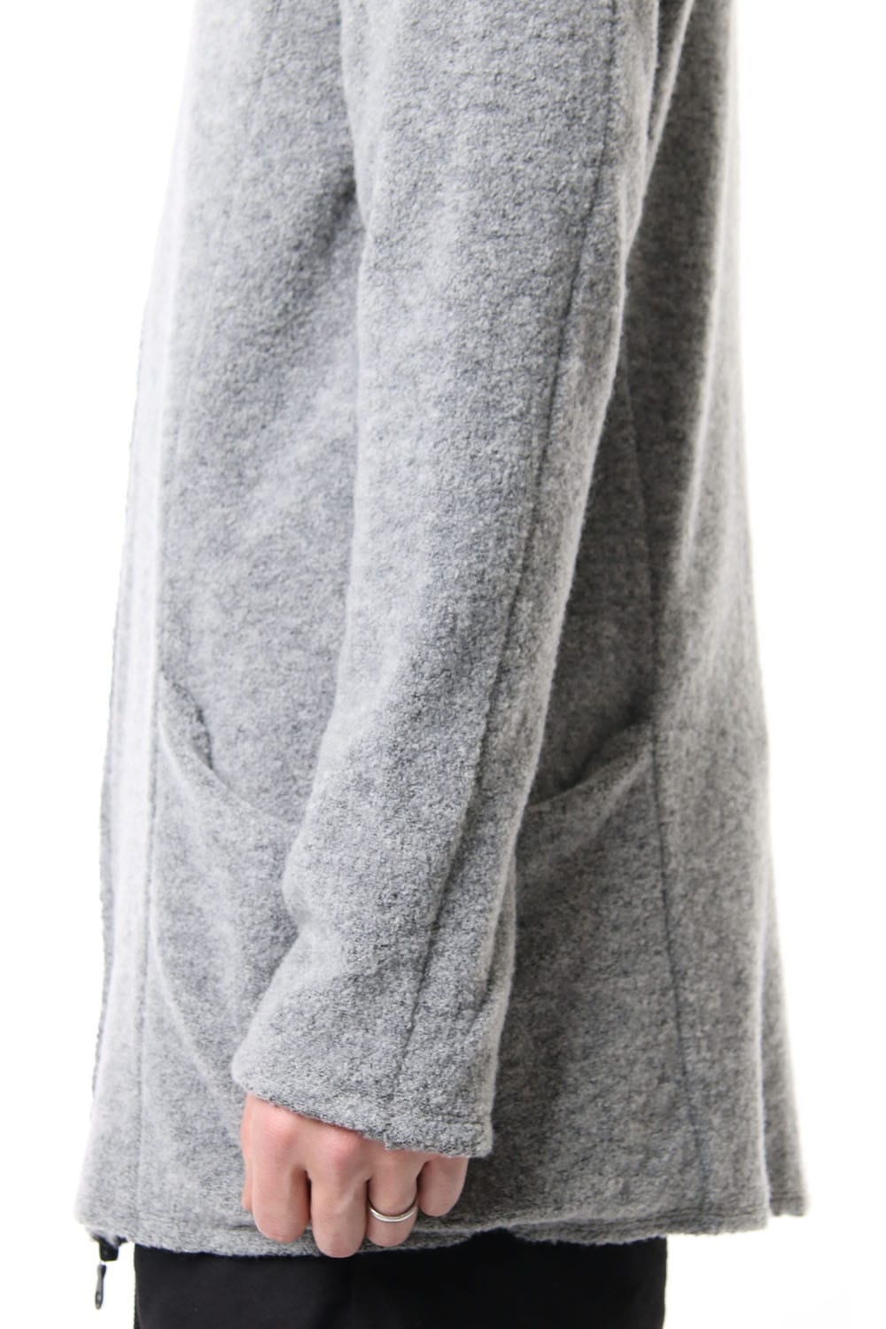 CROSS NECK HOODIE Snow Gray