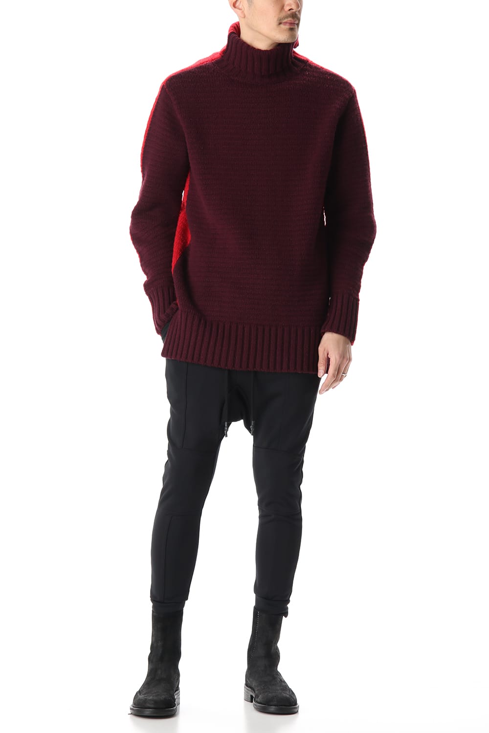 DOUBLEFACE KNIT JERSEY Red×Burgundy
