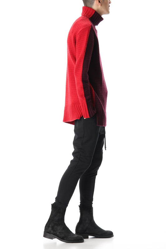 DOUBLEFACE KNIT JERSEY Red×Burgundy