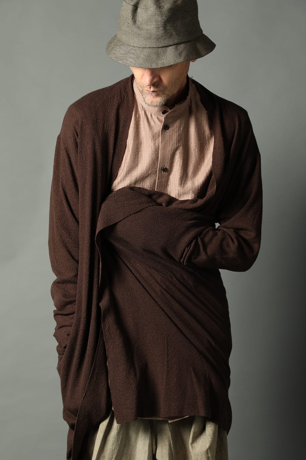 Long cardigan merino wool  Dark Brown