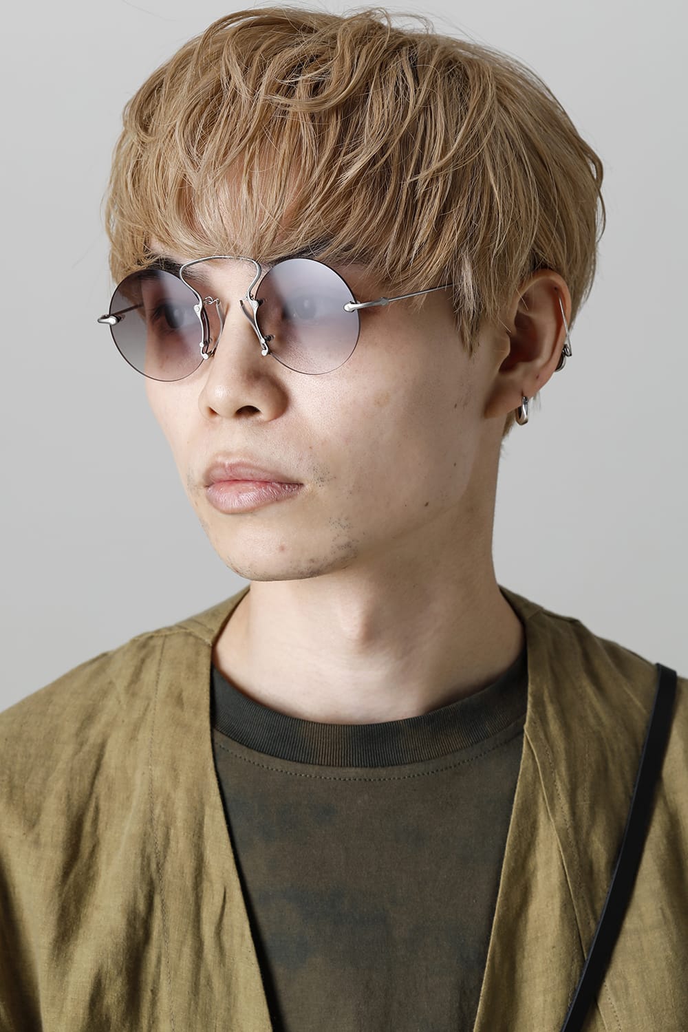 RG00UW9 PINCE-NEZ Round UMA WANG x RIGARDS VINTAGE SILVER / LIGHT GRAY