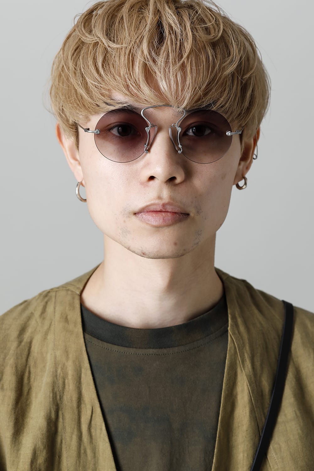 RG00UW9 PINCE-NEZ Round UMA WANG x RIGARDS VINTAGE SILVER / LIGHT GRAY