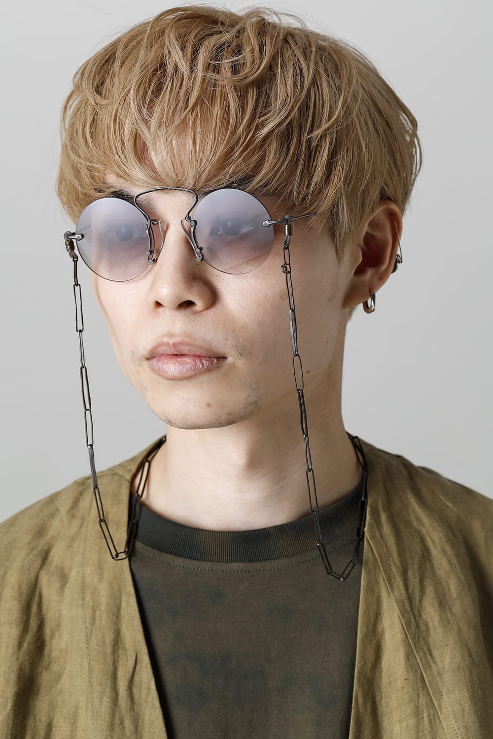 RG00UW9 PINCE-NEZ Round UMA WANG x RIGARDS VINTAGE SILVER / LIGHT GRAY