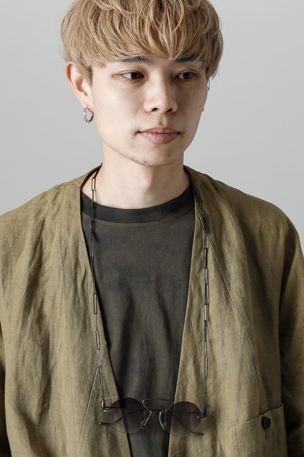 RG00UW9 PINCE-NEZ Round UMA WANG x RIGARDS VINTAGE SILVER / LIGHT GRAY