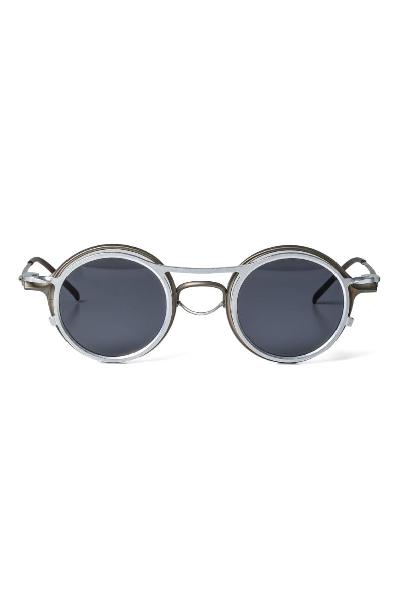 RIGARDS collaboration sunglasses - RG2001TVA Antique Gold + Silver / Clear + D.Gray Lens / Matte